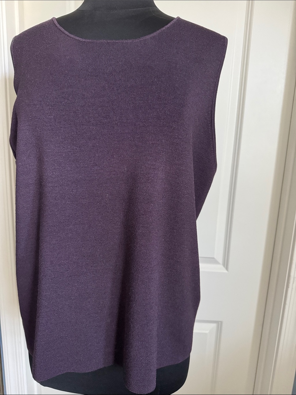 Eileen Fisher Sleeveless Knit Tank Top shirt - Plum